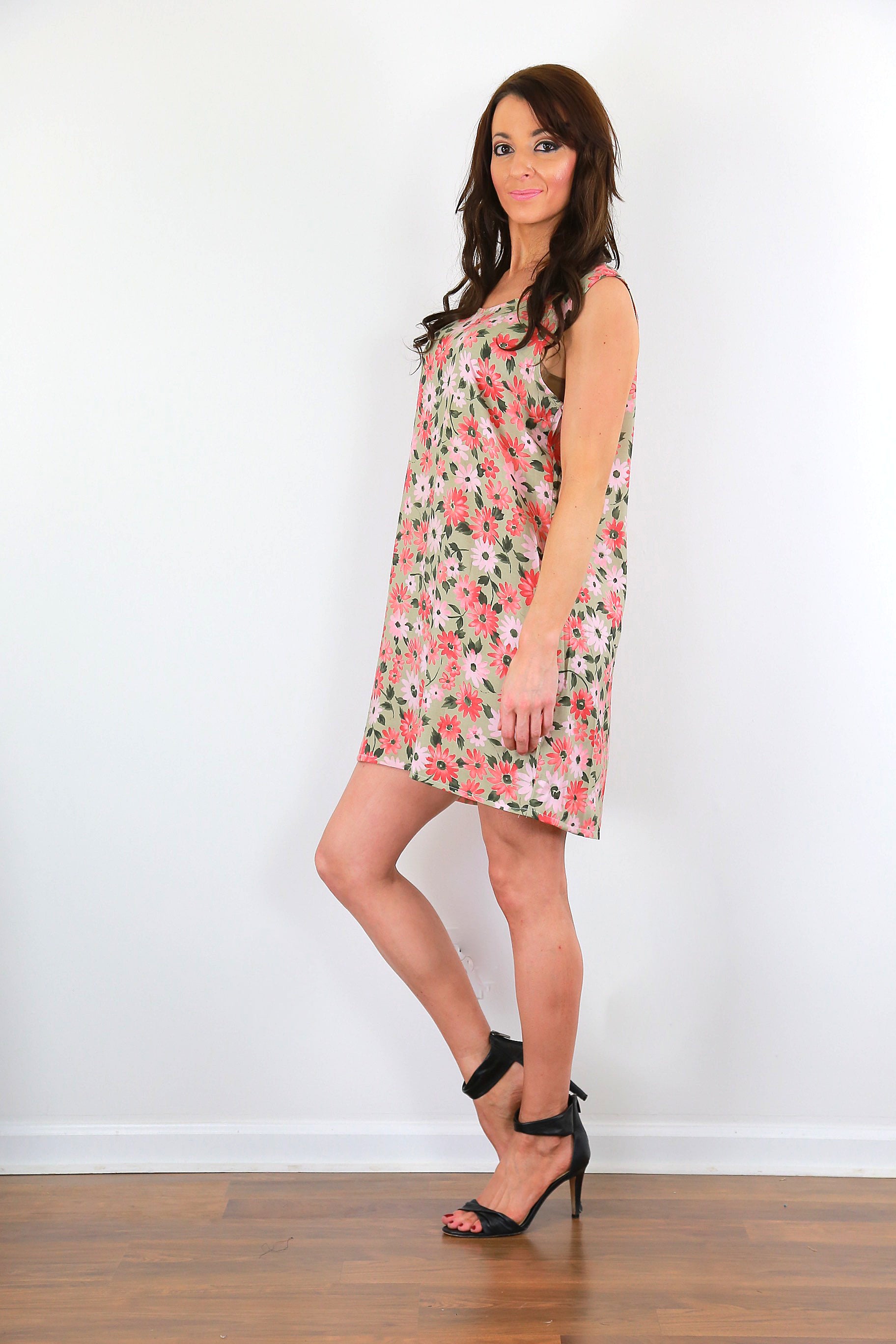 Vintage 90s tropical floral dress grunge floral mini loose fit sleeveless dress XL - shabbybabe Vintage 90s tropical floral dress grunge floral mini loose fit sleeveless dress XL - shabbybabe