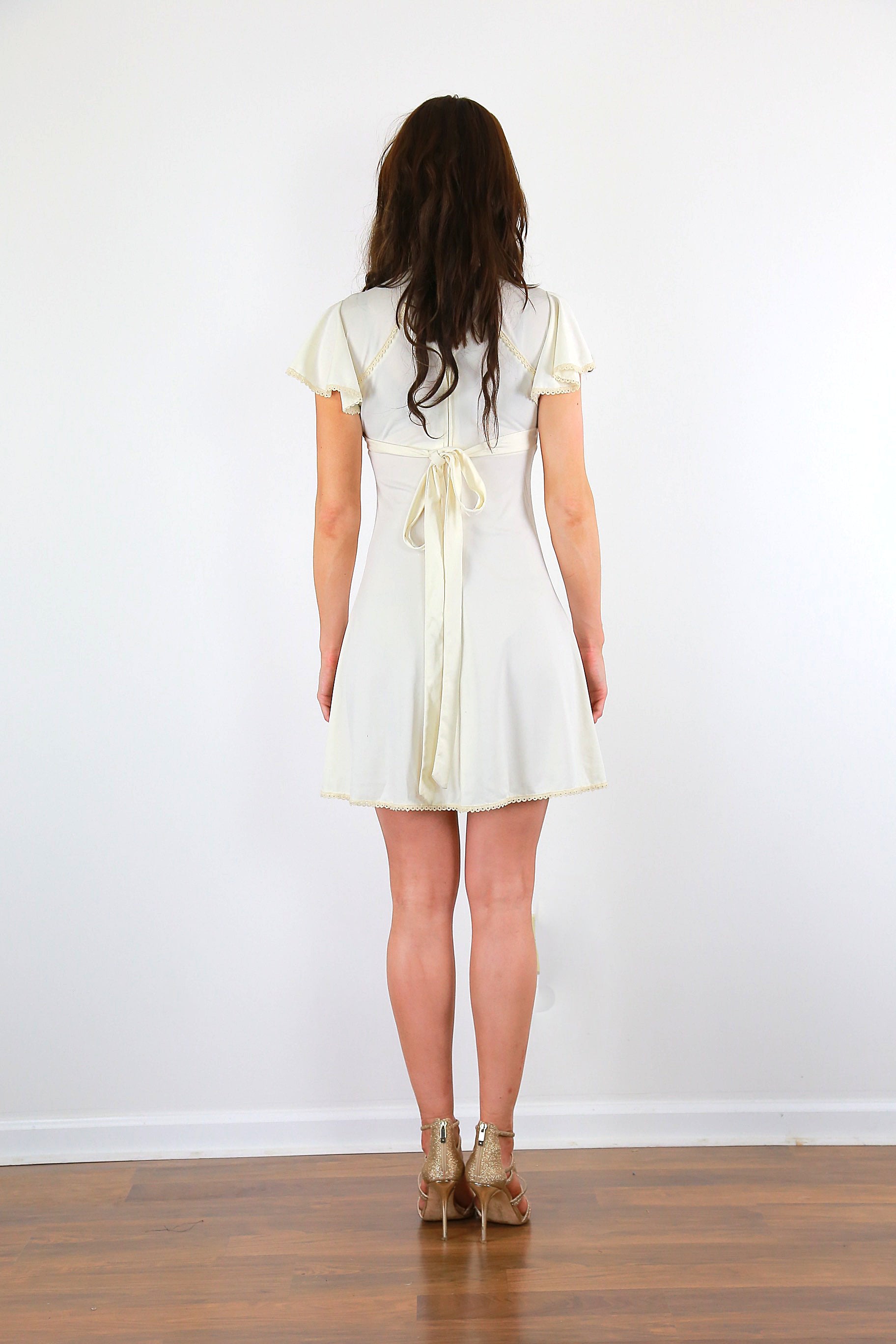 White mini dress boho party dress authentic vintage 70s sheer lace dress White mini dress boho party dress authentic vintage 70s sheer lace dress