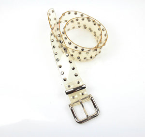 Vintage 70s rocker studded transparent vinyl belt - shabbybabe
 - 3