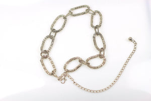 Vintage 70s Boho Hippie silver tone link chain belt - shabbybabe
 - 3