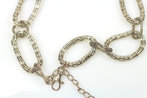 Vintage 70s Boho Hippie silver tone link chain belt - shabbybabe
 - 4