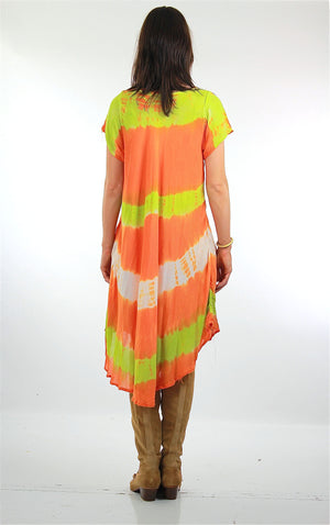 70s Boho hippie tie dye tribal print shift tent dress - shabbybabe
 - 4