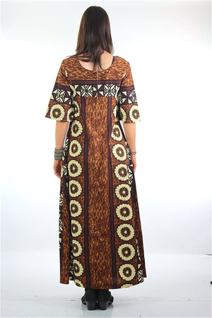 70s Hippie Bohemian Hawaiian tribal floral caftan dress - shabbybabe
 - 4
