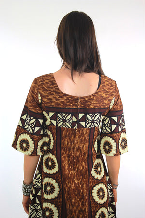 70s Hippie Bohemian Hawaiian tribal floral caftan dress - shabbybabe
 - 5