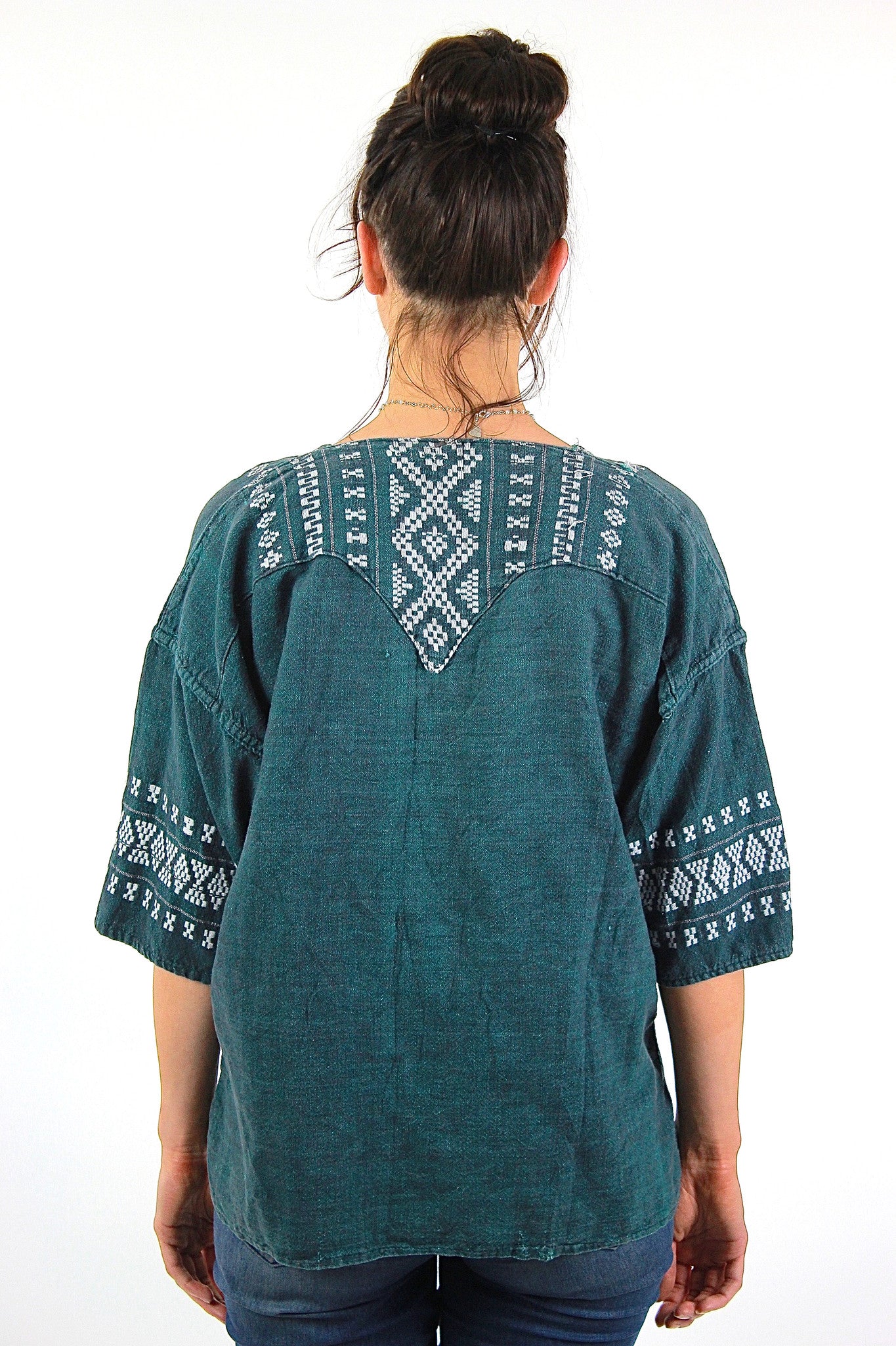 Vintage 70s mexican embroidered shirt tunic top - shabbybabe