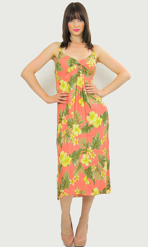 Vintage 90s Boho Hippie tropical floral party maxi sun dress - shabbybabe
 - 1