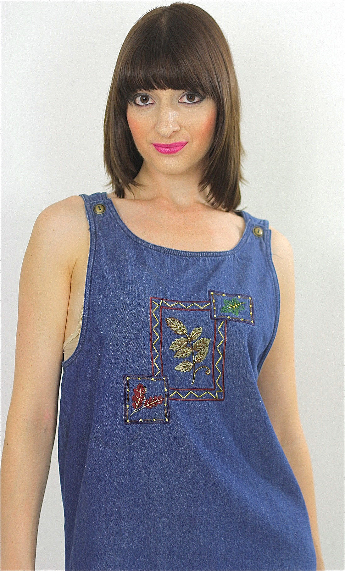 Vintage 90s Grunge Boho Denim mini dress - shabbybabe Vintage 90s Grunge Boho Denim mini dress - shabbybabe