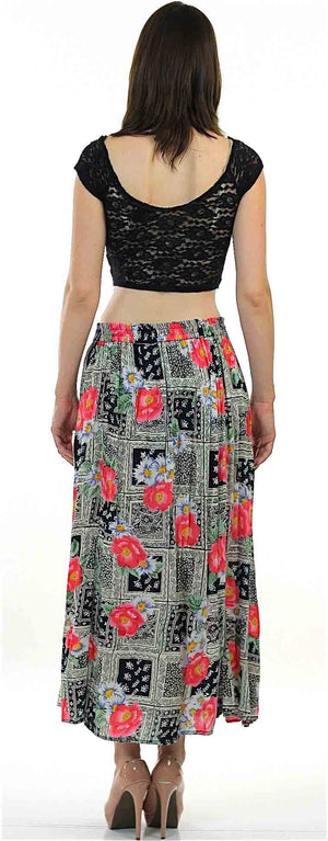 Vintage Boho Hippie Floral Button down maxi skirt - shabbybabe
 - 4