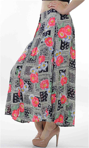 Vintage Boho Hippie Floral Button down maxi skirt - shabbybabe
 - 1