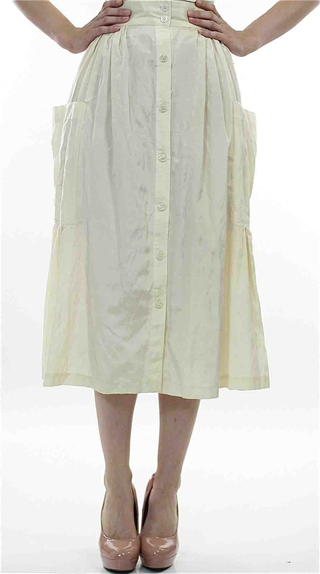 Vintage 80s Boho white pleated party maxi skirt shabbybabe