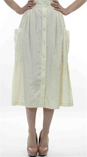 Vintage 80s  Boho white pleated party maxi skirt - shabbybabe
 - 3