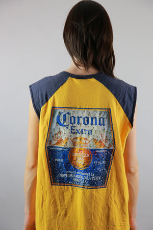 Corona shirt Vintage 90s grunge beer tee graphic sleeveless oversized L