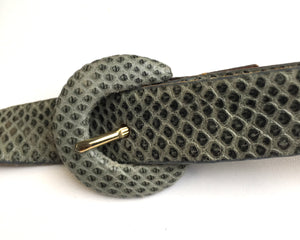 Vintage snakeskin skinny belt High waist reptile belt