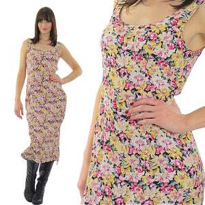 Vintage 90s Grunge pastel floral sleeveless dress - shabbybabe
 - 5