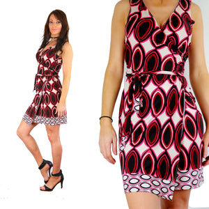 Island border print wrap dress