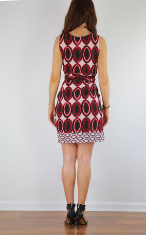 Island border print wrap dress