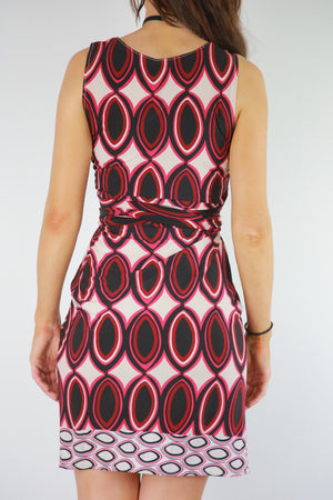 Island border print wrap dress