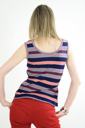 Mod top hippie top striped top flag tee shirt Boho tunic  boho top red white blue top hippie tunic  S Medium  SH240 - shabbybabe
 - 3