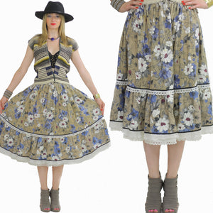 70s Boho Hippie tiered floral skirt - shabbybabe
 - 2