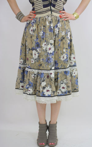 70s Boho Hippie tiered floral skirt - shabbybabe
 - 3