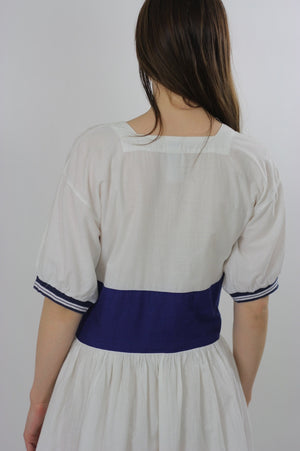 80s Navy White Nautical sailor mini dress - shabbybabe
 - 5