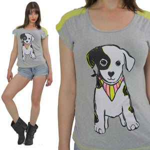 Puppy Tshirt Puppy dog Tshirt dog Tee Graphic Dog T shirt Puppy Tee shirt Grey dog T shirt S Small - shabbybabe
 - 1