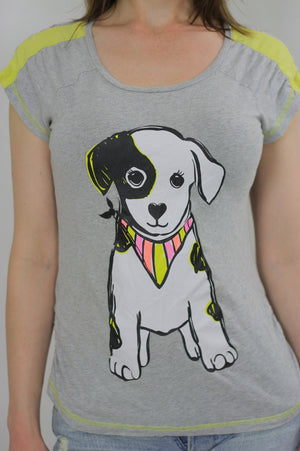 Puppy Tshirt Puppy dog Tshirt dog Tee Graphic Dog T shirt Puppy Tee shirt Grey dog T shirt S Small - shabbybabe
 - 4