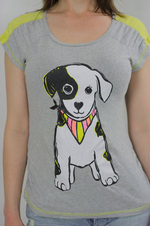 Puppy Tshirt Puppy dog Tshirt dog Tee Graphic Dog T shirt Puppy Tee shirt Grey dog T shirt S Small - shabbybabe
 - 4