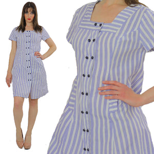 Vintage 60s Boho mod striped Nautical sailor mini dress - shabbybabe
 - 5