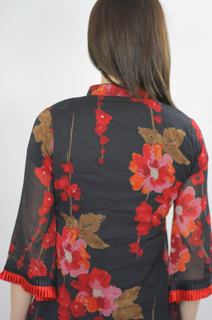 Vintage 70s Gypsy Boho Hippie  floral party mini dress - shabbybabe
 - 4