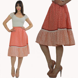 70s Boho Hippie floral Rockabilly Swing circle skirt - shabbybabe
 - 5