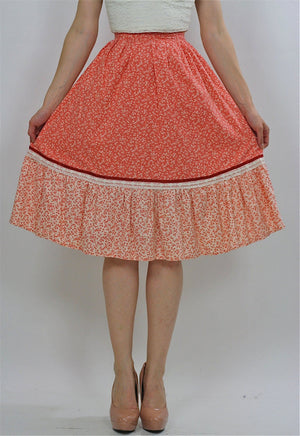 70s Boho Hippie floral Rockabilly Swing circle skirt - shabbybabe
 - 2