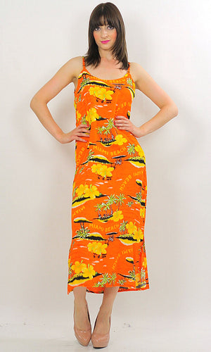Vintage 90s Boho Hippie Miami Beach Tropical sun dress - shabbybabe
 - 1