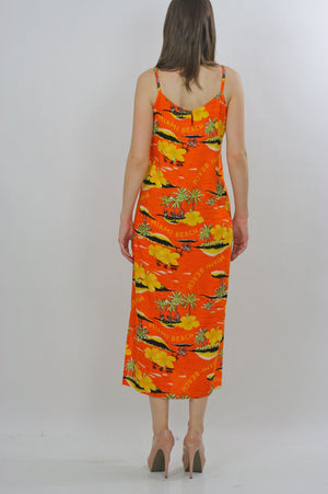Vintage 90s Boho Hippie Miami Beach Tropical sun dress - shabbybabe
 - 2