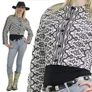80s Tribal Southwestern Aztec Cropped blanket jacket - shabbybabe
 - 2