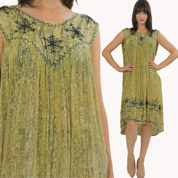 Boho Embroidered Hippie India Tent dress Bohemian M L - shabbybabe
 - 1