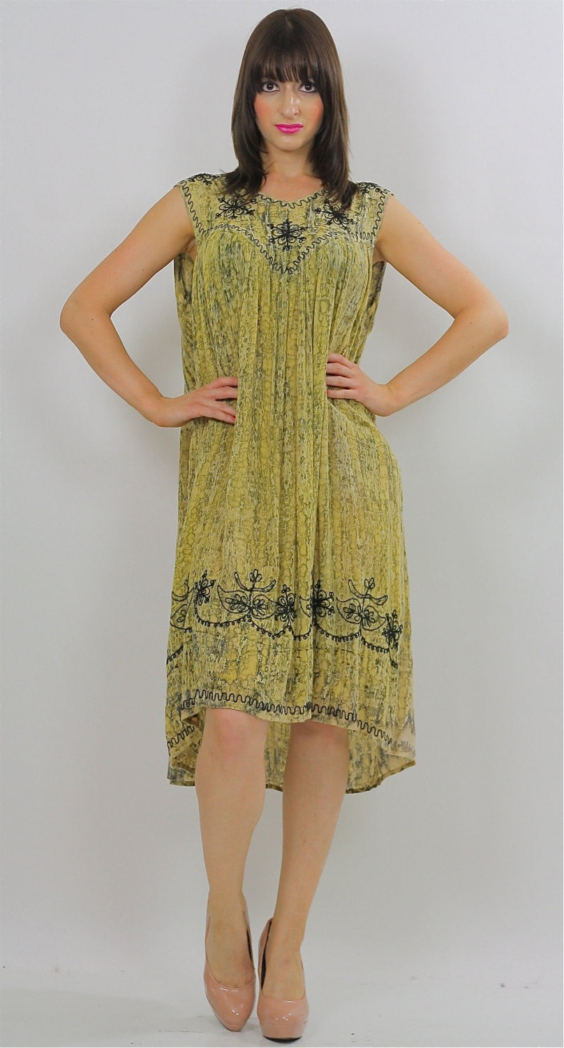 Boho Embroidered Hippie India Tent dress Bohemian M L - shabbybabe Boho Embroidered Hippie India Tent dress Bohemian M L - shabbybabe