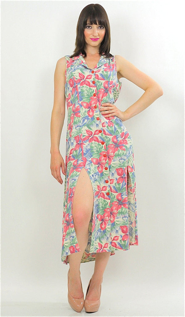 Vintage Hippie Boho pastel Floral Grunge maxi dress - shabbybabe
 - 1