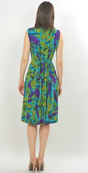 Vintage 80s Hippie Boho Tropical floral shirt dress - shabbybabe
 - 5