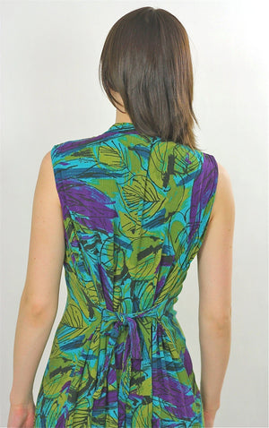 Vintage 80s Hippie Boho Tropical floral shirt dress - shabbybabe
 - 4