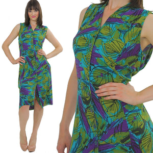 Vintage 80s Hippie Boho Tropical floral shirt dress - shabbybabe
 - 2