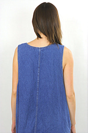Vintage 90s Grunge Boho Hippie Blue Jean Denim dress - shabbybabe
 - 5