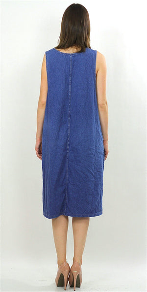 Vintage 90s Grunge Boho Hippie Blue Jean Denim dress - shabbybabe
 - 4