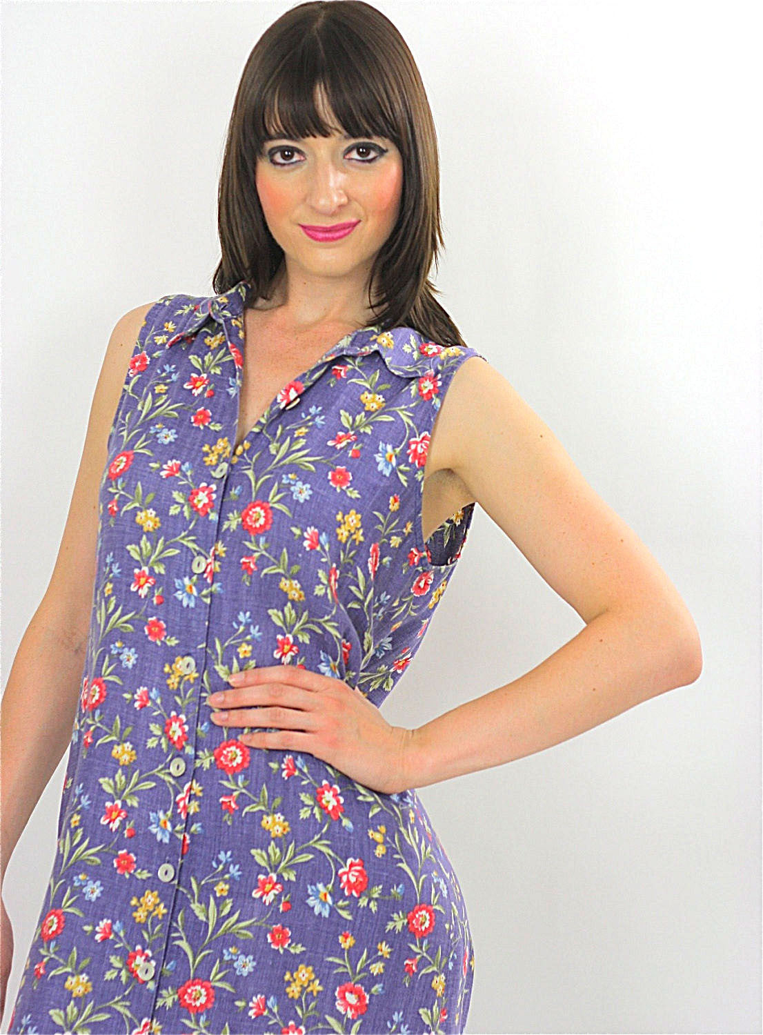 Vintage 90s Grunge Boho mini floral button maxi dress - shabbybabe Vintage 90s Grunge Boho mini floral button maxi dress - shabbybabe