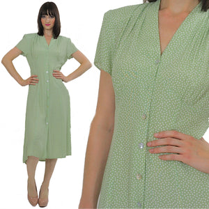 Vintage 90s Grunge Boho pastel mint green dress - shabbybabe
 - 4