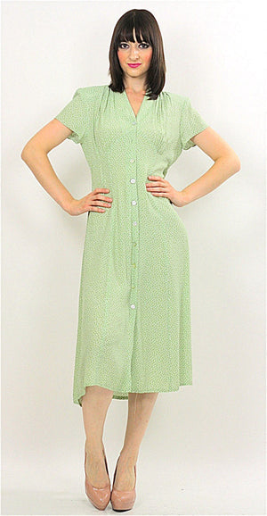 Vintage 90s Grunge Boho pastel mint green dress - shabbybabe
 - 2