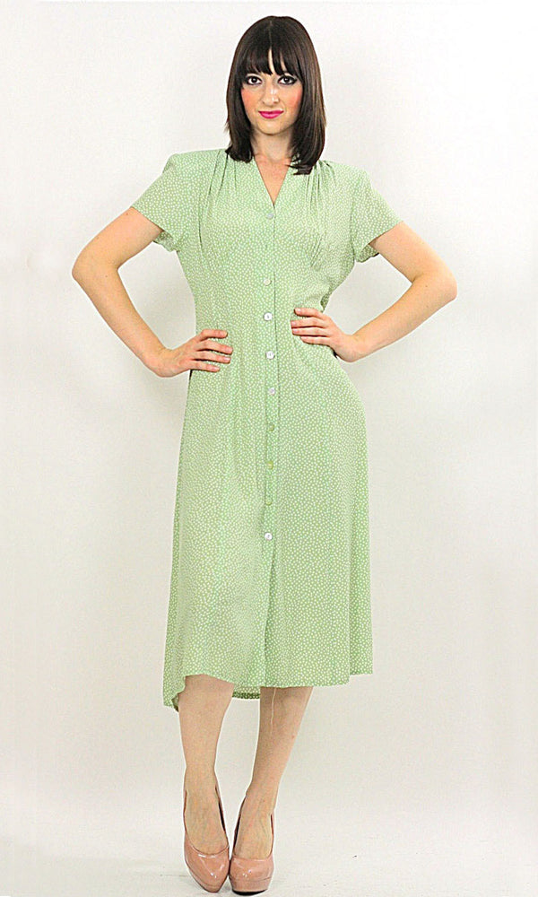 Vintage 90s Grunge Boho pastel mint green dress - shabbybabe
 - 1