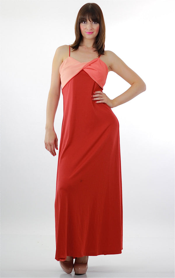 Boho hippie maxi dress color block cocktail party - shabbybabe
 - 1