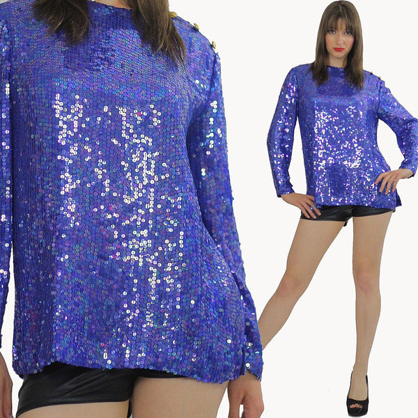 Vintage sequin beaded top sequin top beaded top Sequin tunic top Gatsby dress top Beaded party dress top Party top deco top deco dress top M - shabbybabe
 - 1