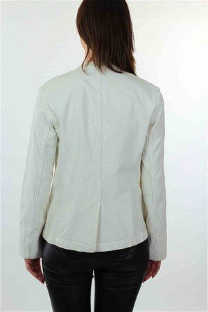 Vintage White denim jacket DKNY jacket  Designer Blazer Denim long sleeve Donna Karen Jacket White Jacket 80s denim Jacket Boho Jacket - shabbybabe
 - 4